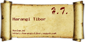 Harangi Tibor névjegykártya